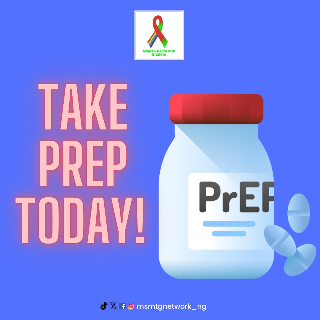 msmtgnetwork_ng's tweet photo. Empower your health with #PrEP – Pre Exposure Prophylaxis, a proactive step in preventing HIV. Take control, stay protected! 💪🏥
#HIVPrevention #PrEPTalks https://t.co/BiKqaTTBVb