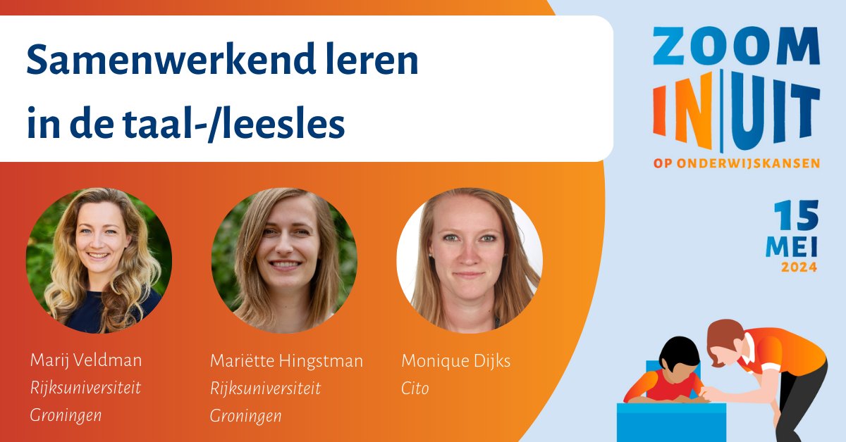 Hoe stimuleer je dat alle leerlingen in de taal-/leesles actief meedoen en écht met elkaar samenwerken? Kom naar de workshop over samenwerkend leren, op het congres ZOOM IN | ZOOM UIT op Onderwijskansen 👉 15 mei in Nieuwegein. congres-onderwijskansen.nl
