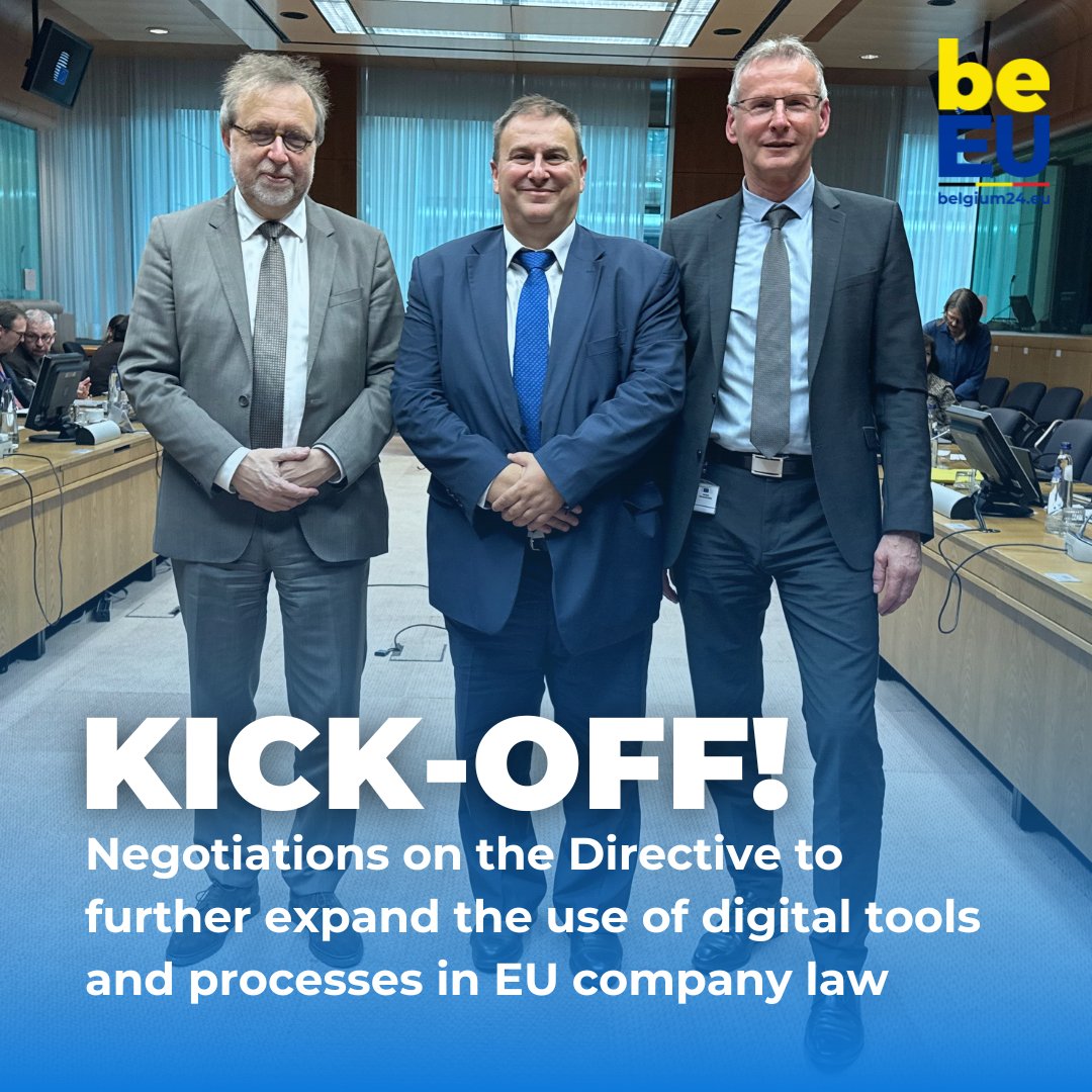💻Kick-off!

@EUCouncil & @europarl held a 1st trilogue on a proposal to further expand the use of digital tools & processes in EU company law.

It aims to enhance transparency about 🇪🇺 companies, while reducing administrative burden when they're active in multiple member states.