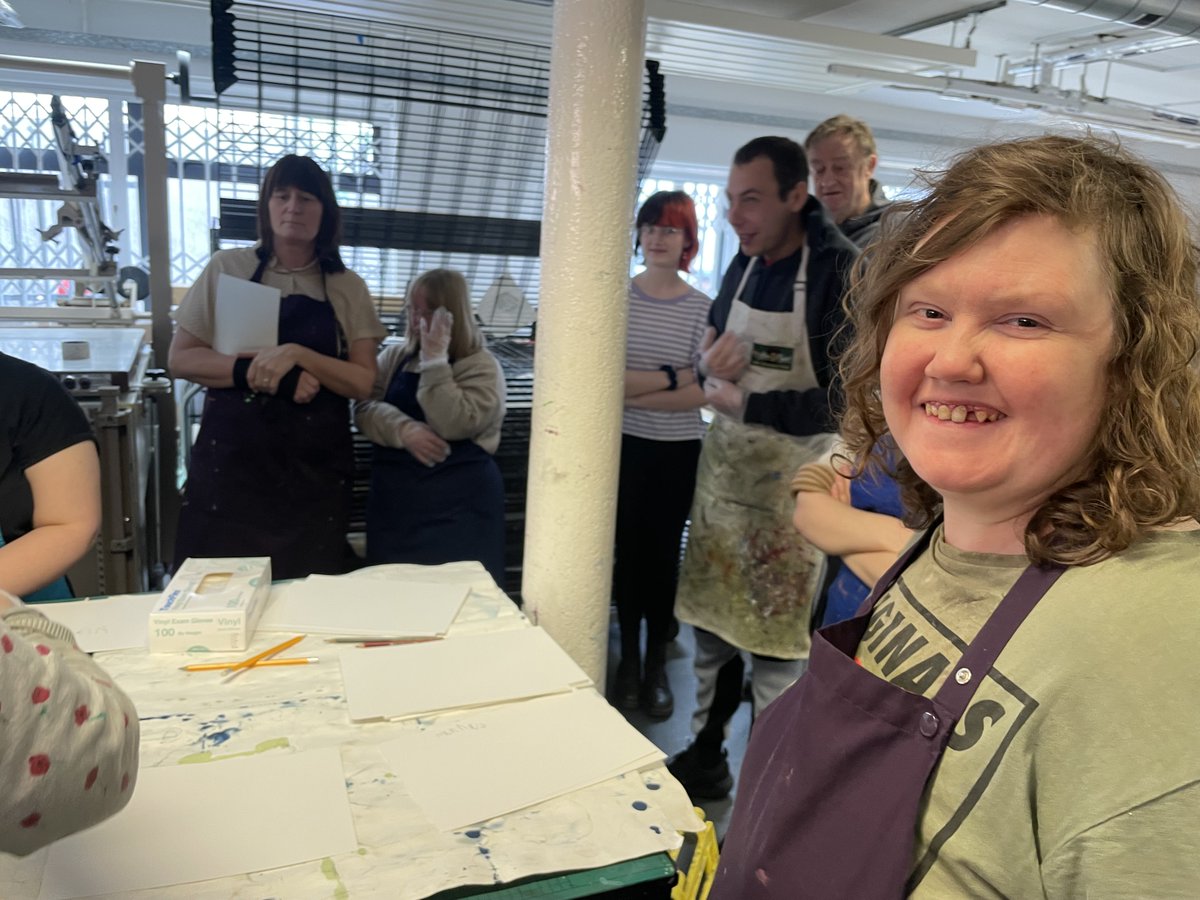 FriendsAction's tweet image. Thank you to @NorthernPrint  for delivering a fantastic print workshop as part of the 'Making A Mark Project.' We all had a wonderful time, and can't wait for the next one! #art #artist #printmaking #learningdisability #LD #Autism