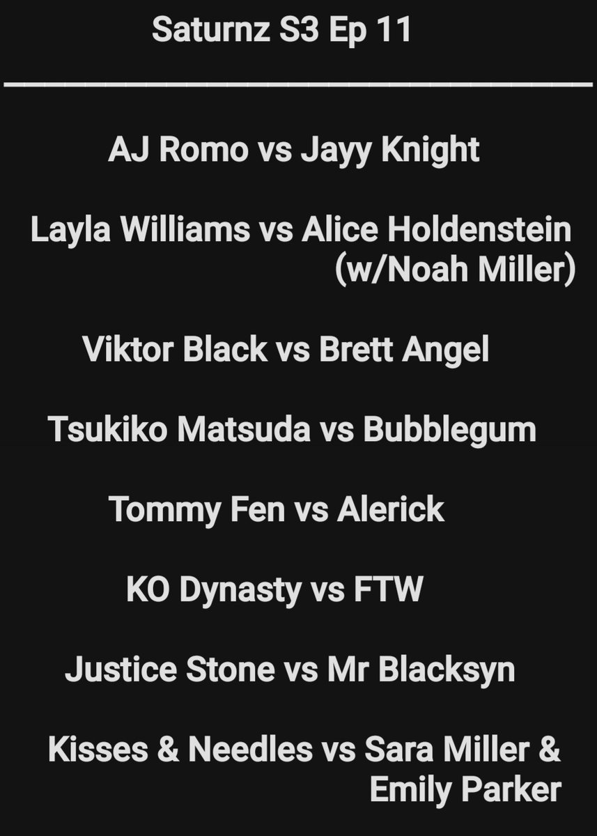 Only a short way from our next ppv and we present you the next edition of Saturnz! So much action that you wouldn't wanna miss coming to you this Saturday!