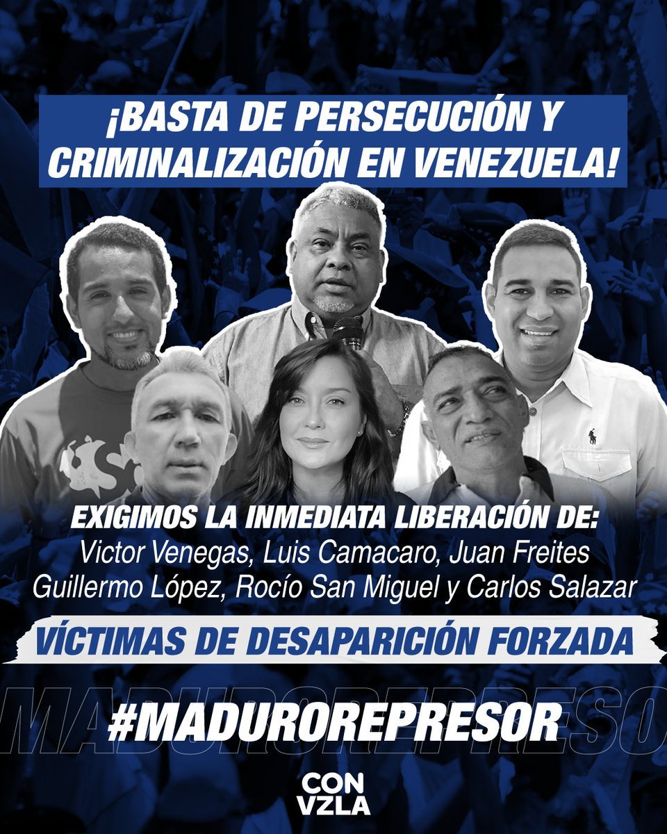 alcaldeledezma's tweet photo. La libertad es el derecho humano por excelencia. Ya basta de tanta persecución política, basta de torturas y asesinatos, basta de violaciones de los derechos humanos en Venezuela. Libertad para @rociosanmiguel  , Luis Camacaro, Juan Freites, Guillermo López y Carlos Salazar. @VenteVenezuela @ABPVenezuela