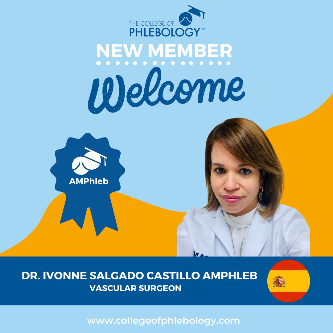 CoPhlebology's tweet photo. ๐We're thrilled to present the newest addition to the prestigious Associate Member of The College of Phlebology family: Dr. Ivonne Salgado Castillo, a distinguished Vascular Surgeon hailing from Spain.
#AMPhleb #VascularSurgery #collegeofphlebology #varicoseveintreatment https://t.co/bNBSDd8egv
