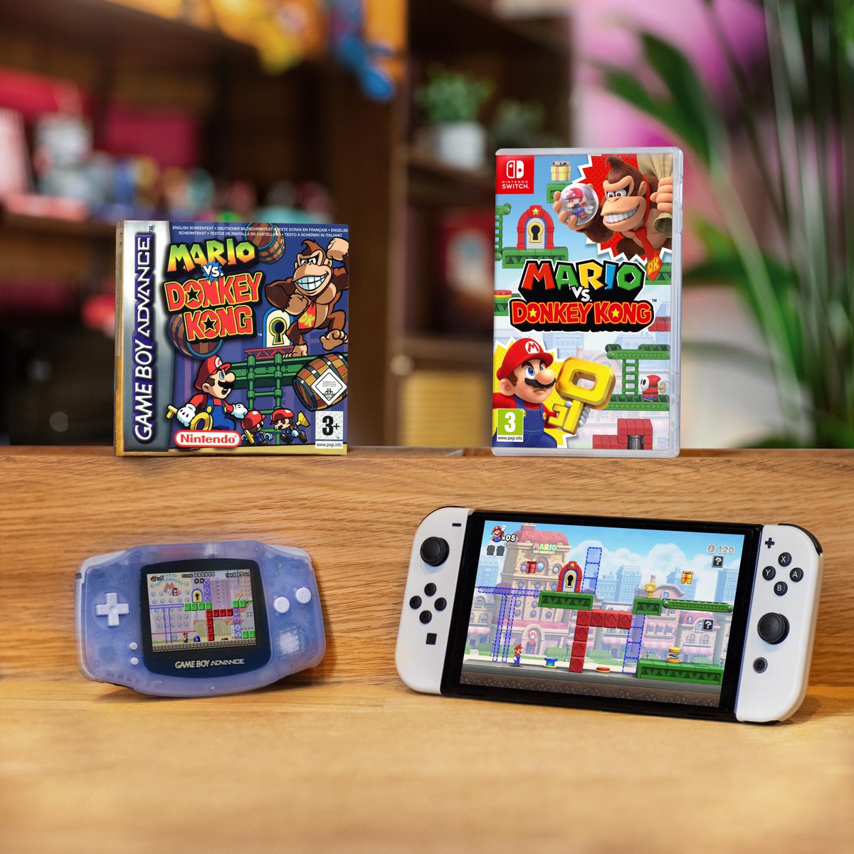 NintendoES's tweet photo. La longeva rivalidad que prendió en Game Boy Advance se reaviva en #MariovsDonkeyKong, ¡ya disponible para Nintendo Switch! https://t.co/u3FDsl0nCY