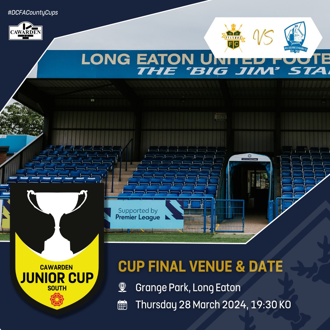 Grange Park is the venue for @WirksIvanhoeFC Reserves 🆚 @melbournedynamo Reserves in the Junior Cup South Final. 📍 @LongEatonUnited 📅 Thu 28 March, 19:30