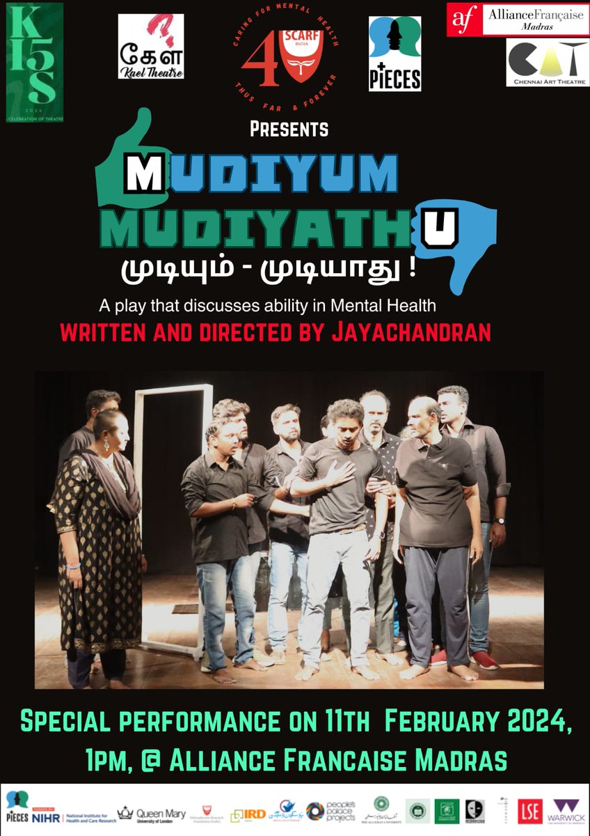 Last Sunday our <a href="/SRFmentalhealth/">SCARF (India)</a> team did a surprise performance in Chennai, involving service users and healthcare workers, to disseminate awareness around challenges navigated by people living with severe mental illness. <a href="/QMULSocialPsych/">Social Psychiatry</a> <a href="/NIHRglobal/">NIHR Global Health</a> <a href="/VickyBirdie/">Victoria Bird</a> <a href="/IRDGlobal/">IRD Global</a>