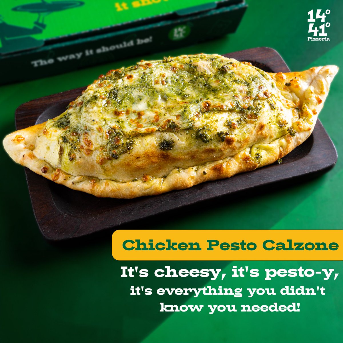 Savour the flavour explosion! Our Chicken Pesto Calzone is the ultimate culinary adventure you won't want to miss.😋

Dine in or order now!

#1441 #1441Pizzeria #Calzone