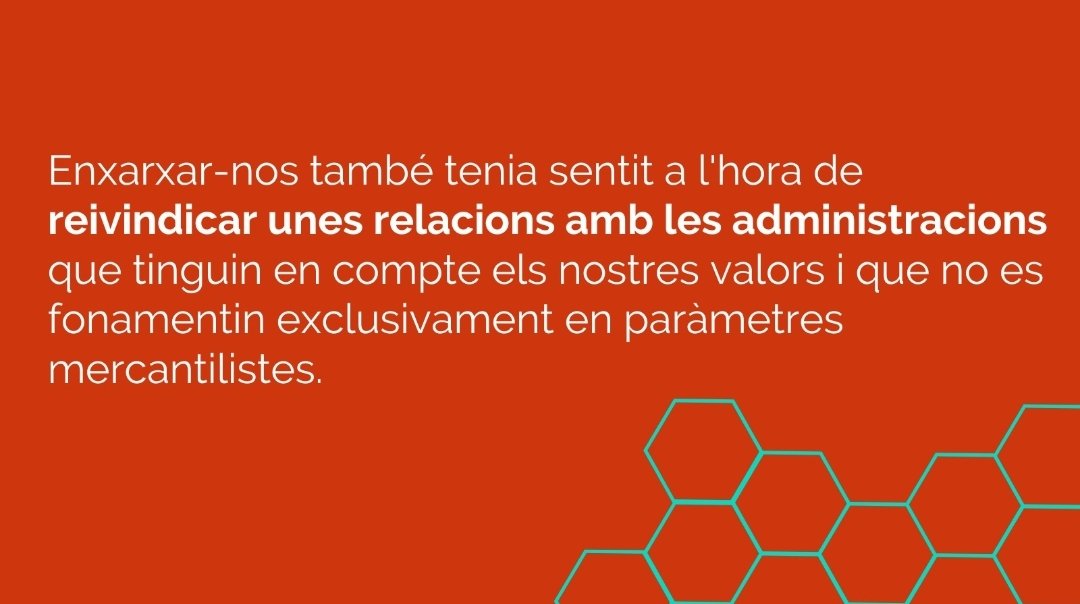 Enrutat's tweet photo. Reivindiquem unes relacions amb les administracions que tinguin en compte els nostres valors i que no es fonamentin exclusivament en paràmetres mercantilistes. https://t.co/nCZOh2Y9OO