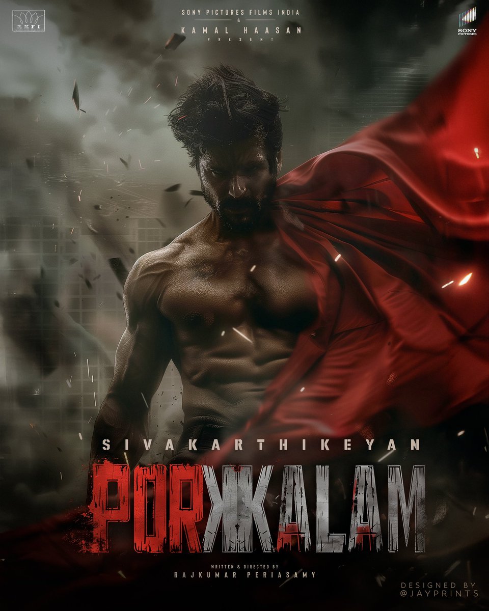 Unveiling the epic saga of courage and valor with @Siva_Kartikeyan in ‘Porkkalam: DRIDHTA AUR VIRTA’ 🛡️💥. Ready to witness the unstoppable force? Designed by @jayprints_ #SK21 #Ulaganayagan #KamalHaasan #Sivakarthikeyan #sivakarthikeyandoss #tamilcinema #tamilactors #sk