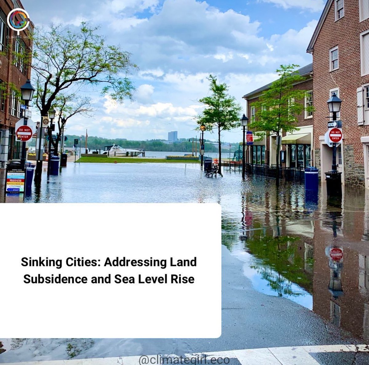 climategirlnft's tweet photo. Sinking cities face sea level rise worsened by land subsidence. Climate action and responsible land use can mitigate these risks. 🏙️🌊 #SinkingCities #SeaLevelRise #nft #climategirlnft #climategirl #NFTcollectibles https://t.co/2voaYRbsRJ