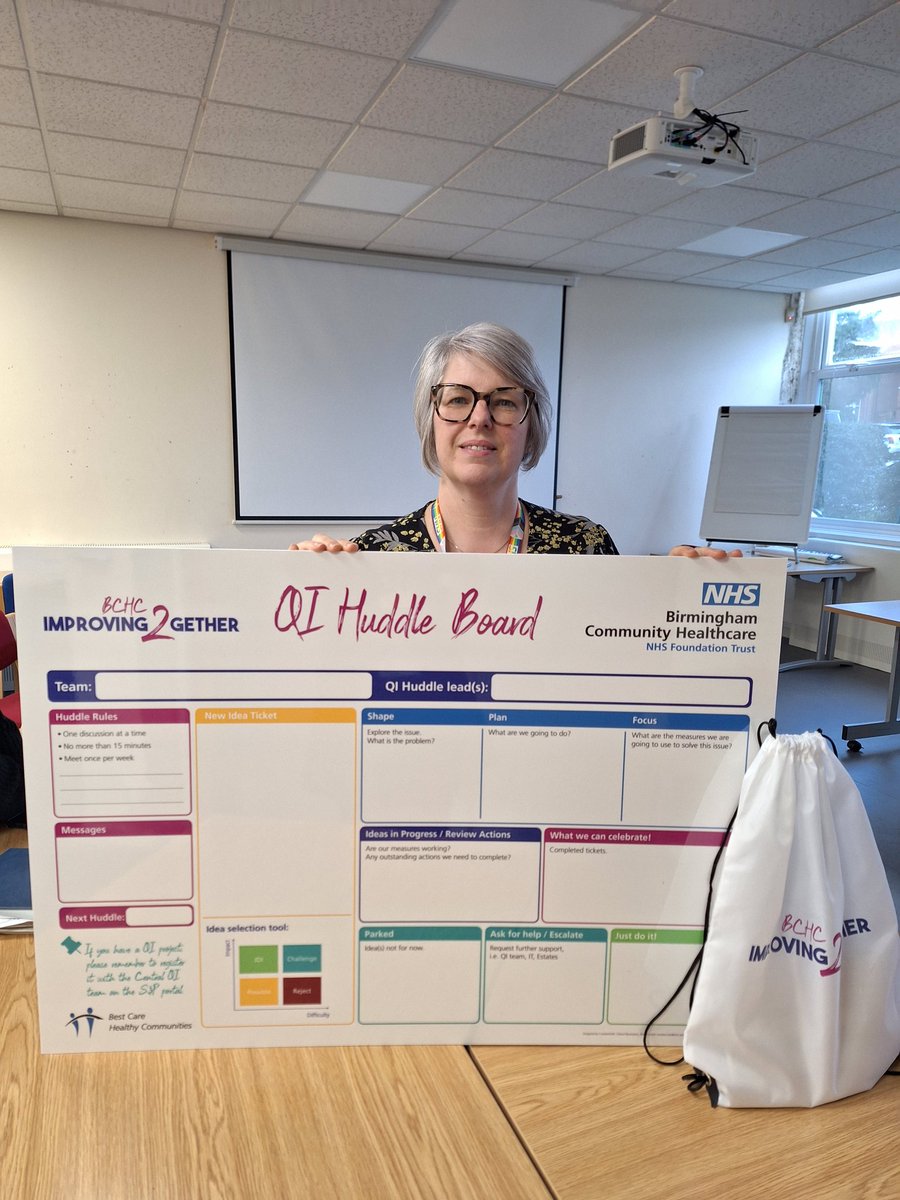 I am please to advise we have a further 2 teams joining the QI Huddle Coach family. With the delivery of their board. Can't wait to see your quality improvements ideas. @bhamcommunity @violah31 @Debrob701 #quality improvement #improving2gether #QIHuddle