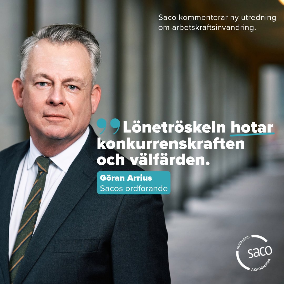 Hot om att lönetröskeln höjs i ny utredning om arbetskraftsinvandring. Förslaget hotar konkurrenskraften i Sverige, utmanar välfärden som behöver kompetent personal och strider mot den svenska modellen.

Det måste vara attraktivt att arbeta i Sverige – inte tvärtom.