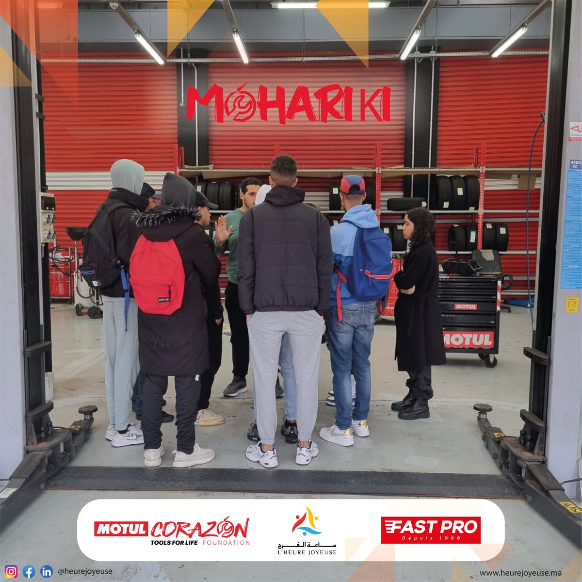 l_joyeuse's tweet image. 📌📌Retour en images sur la visite des apprentis de  la troisième promotion de la formation Mohariki à l'atelier de Fast Pro Ain Sebaa, dans le cadre des ateliers de TP prévus.
@Motul 
@fast_pro_maroc

#HeureJoyeuse #fondationmotulcorazon #fastpro #formation_professionnelle
