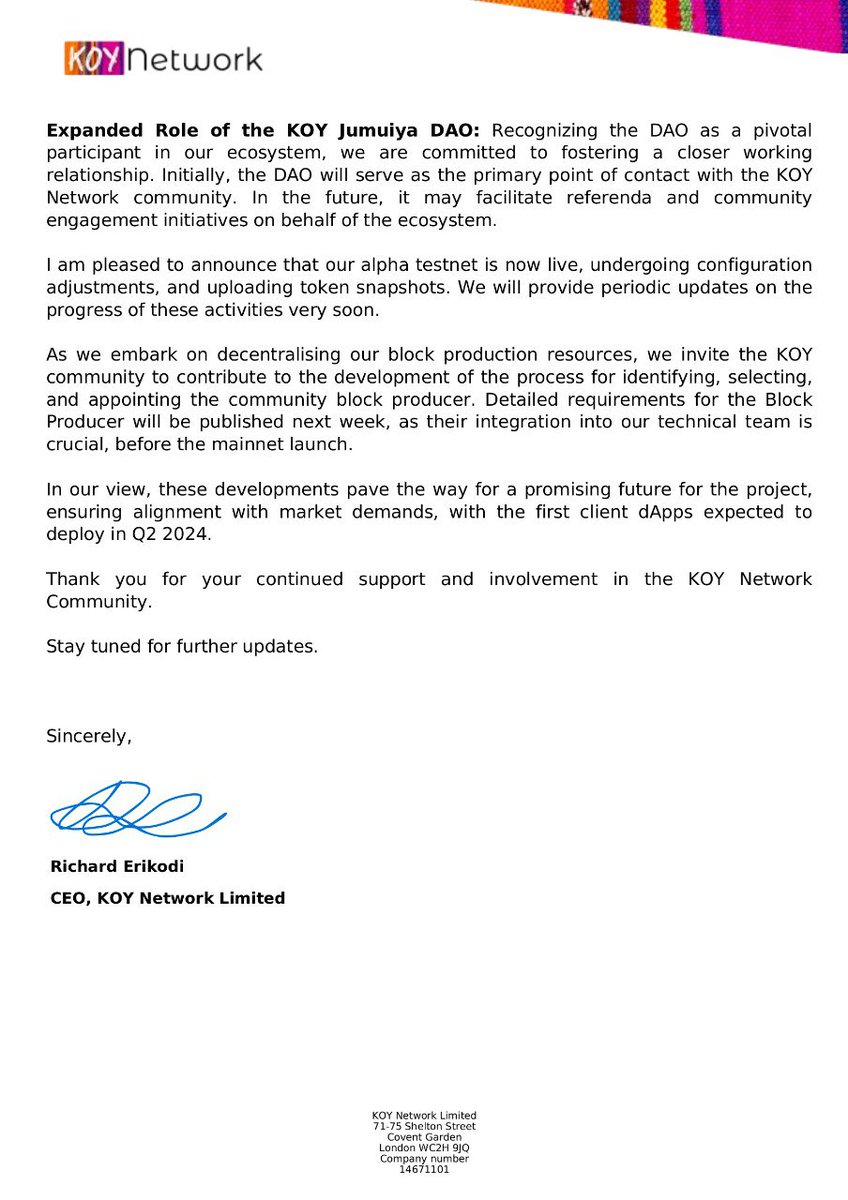 Cryptomark247's tweet photo. KOY 2.0: A Revolutionary Milestone for the #KOYCommunity

We are thrilled to announce a momentous occasion for our incredible KOYCommunity: the arrival of KOY 2.0! This unveiling marks a remarkable milestone and a giant leap forward for the KOY ecosystem.

More🧵👇
#KOYv2 $KOYN https://t.co/vPrJo0p6xs