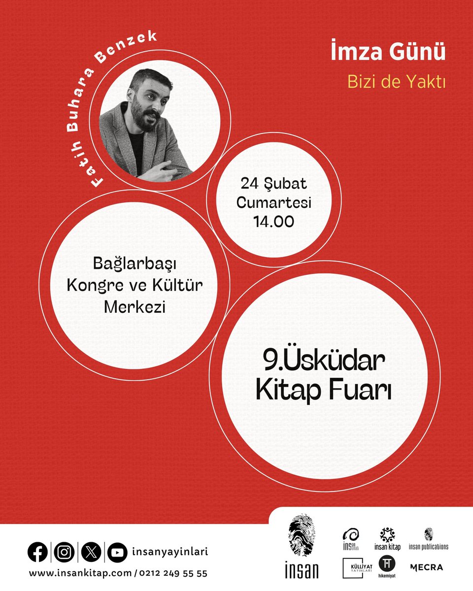 Yazarımız Fatih Buhara Benzek, 9. Üsküdar Kitap Fuarı’nda okurlarıyla buluşuyor!

🗓️ 24 Şubat Cumartesi
⏱️ 14.00, İnsan Yayınları standı

<a href="/FatihBuhara/">Fatih Buhara Benzek</a>