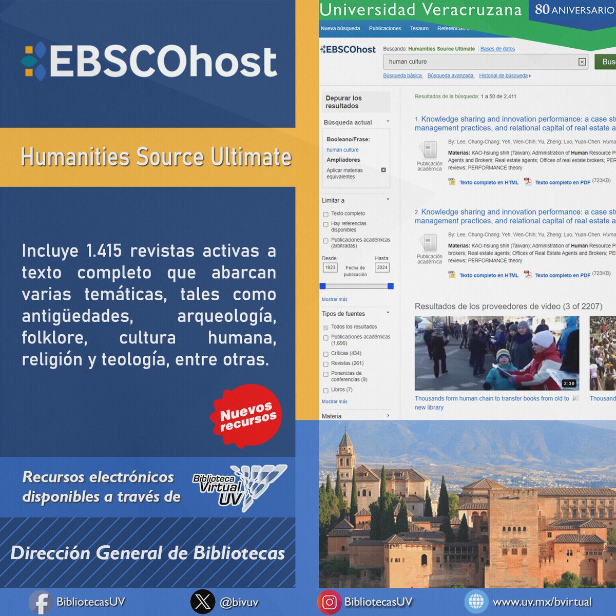 bivuv's tweet photo. ¡Averigua un océano de conocimiento en la Biblioteca Virtual de la UV! 📚🌊 Sumérgete en una variedad de revistas que abarcan temas apasionantes como arqueología, cultura humana, religión y más. #bibliotecasUV #ebscohost #UtilizaBiV https://t.co/0eZtsppA9m