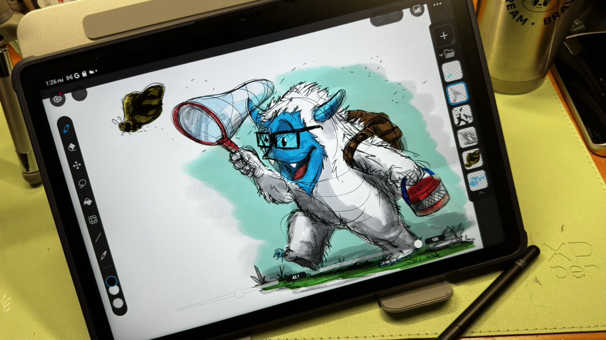 MichaelClarida's tweet photo. Keeping the dream alive with Freddy the Yeti! #drawing #art #illustlation #designer #characterdesign https://t.co/sO3E1wO4pO
