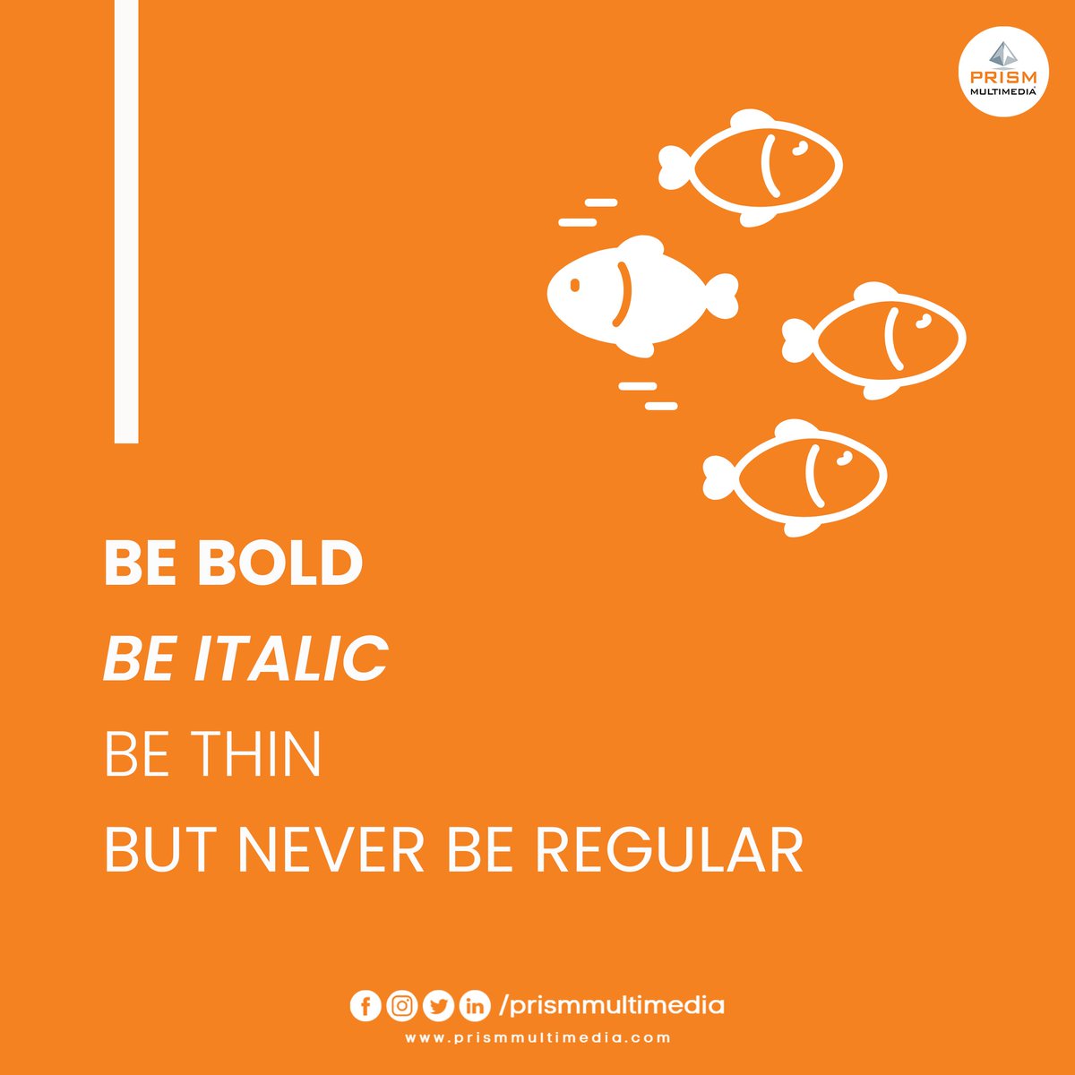🌈 Be bold like your dreams ✨, italicize your passions , and thin out the negativity . Just don't be regular . Be YOUnique! 🔠✨ 

#FontFinesse #prismmultimedia #CreativeTypography #ExpressiveDesign #typography #fontlove #fontsofinstagram #daretobedifferent #beyou #standout