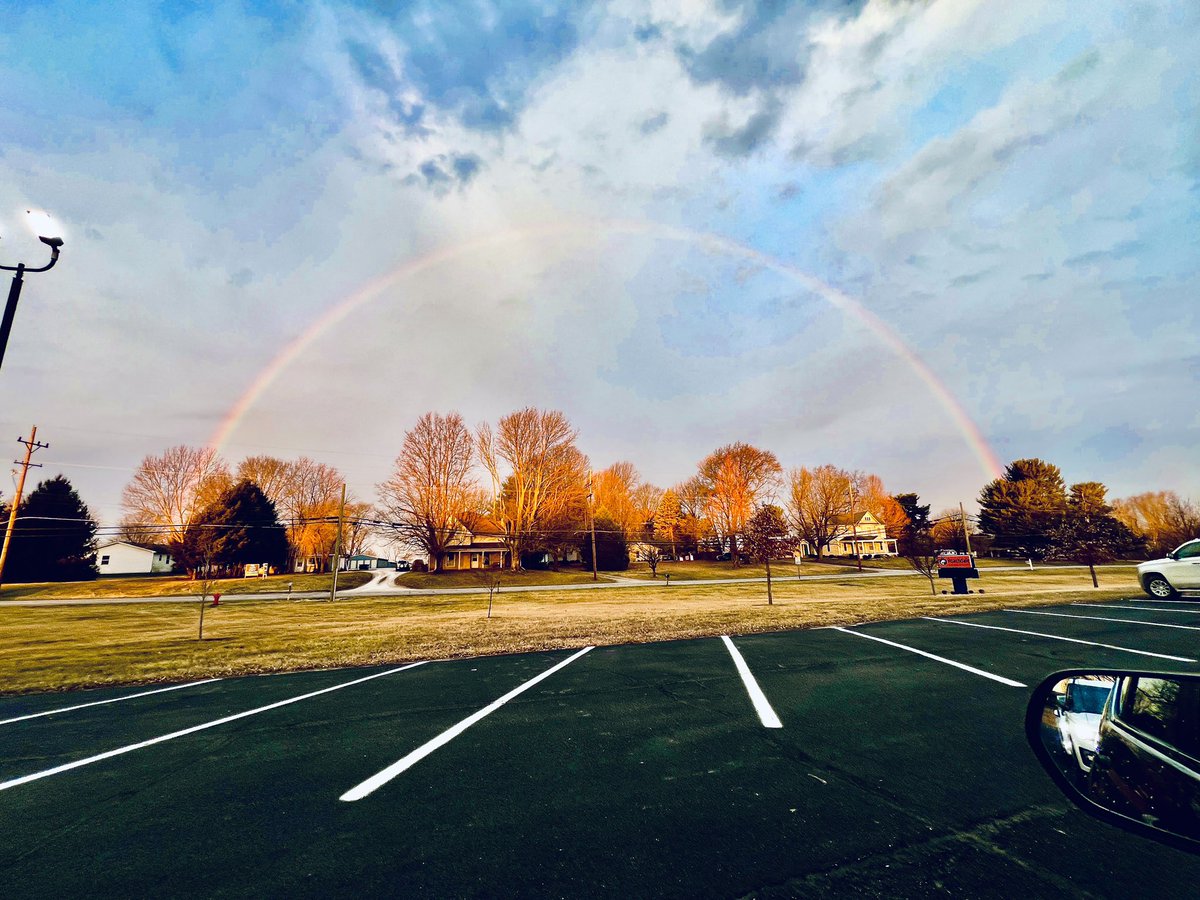Indiana Mornings, not a fan of the temp but the rainbow was an improvement.