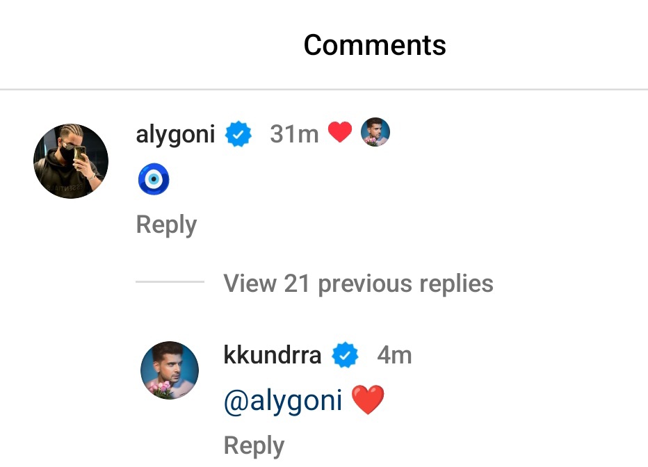 Aly's comment 🥺🫶
#TejRan #KaranKundrra #TejasswiPrakash  #AlyGoni #JasLy