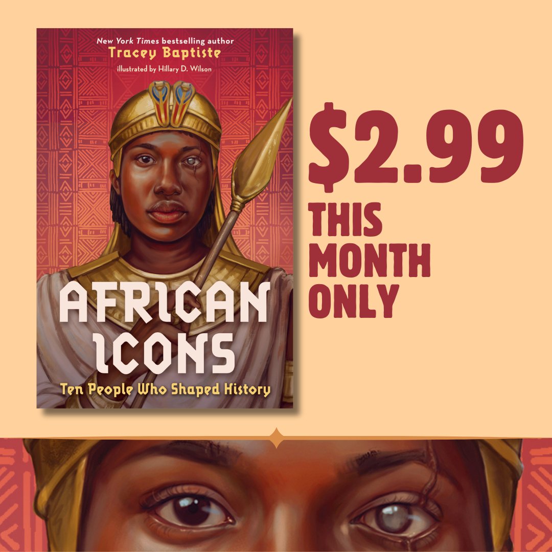 This month only, the mind-blowing true tales of AFRICAN ICONS by @TraceyBaptiste is only $2.99! tinyurl.com/kindleicons