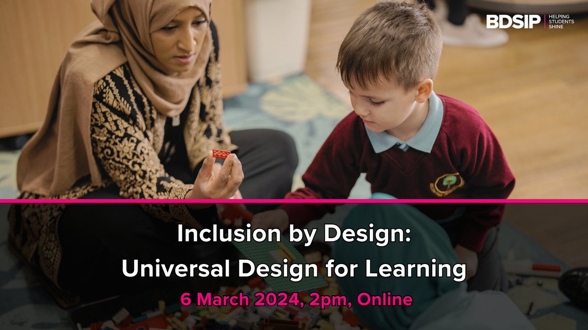 Universal Design for Learning is a framework that enables inclusive practice from inception. @LGfL will provide you with the skills, knowledge & strategies to implement UDL in your schools. More info & registration via our website: bdsip.co.uk/arlo/events/83… #school #UDL #CPD