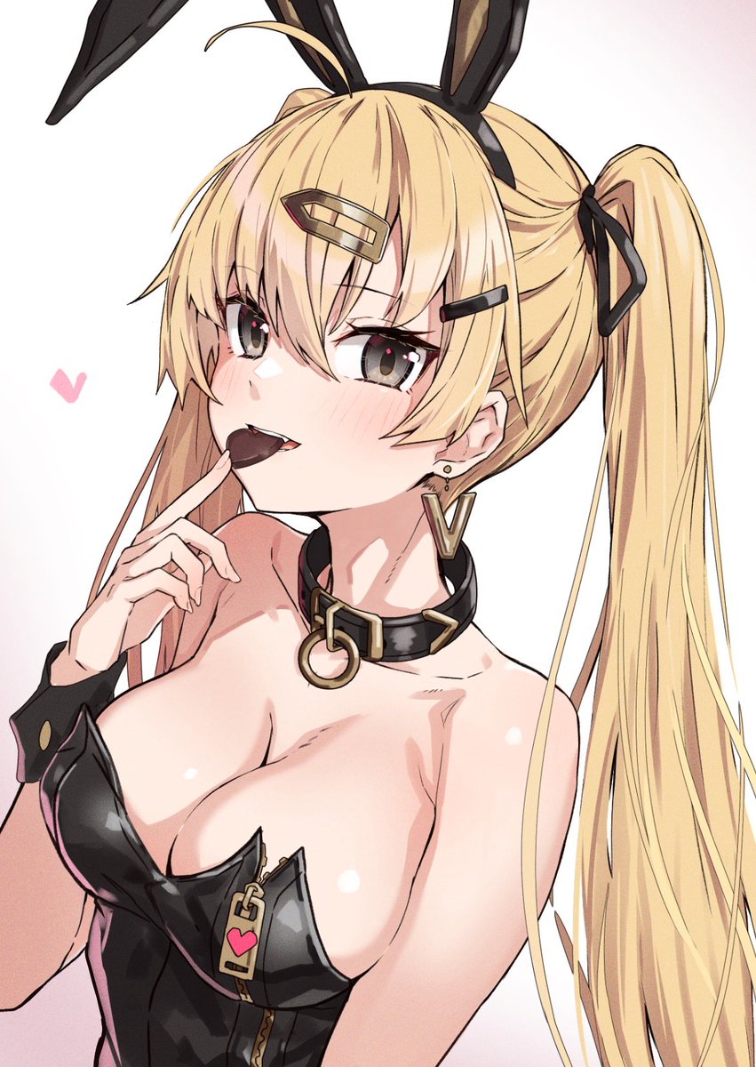 「バレンタイン デカジッパー黒金バニーちゃん」|小鳥遊啓のイラスト
