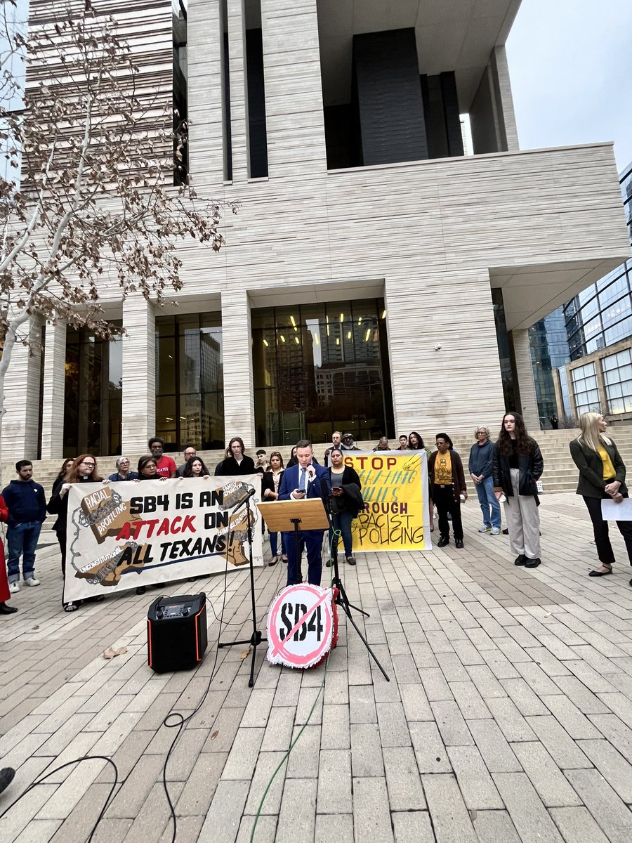 Later this morning the US District Court will hold a hearing on two lawsuits against SB 4. The bill is set to go into effect on March 5th, and would empower state and local law enforcement to arrest and remove people they suspect of entering the state illegally.