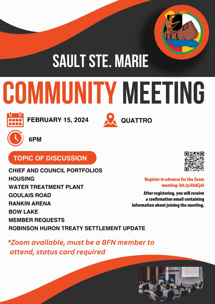 TODAY!
Batchewana Community Conversations
February 15, 2024, at 6 pm
229 Great Northern Rd, Sault Ste. Marie

Confidential meetings for registered Batchewana band members only!

Agenda (subject to change)

1. Council round table introductions indicating portfolios
2. Chief McCoy