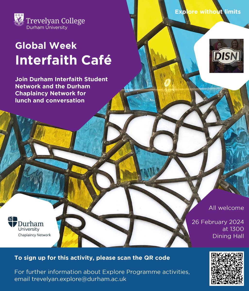 @durham_uni students: join Durham Interfaith Student Network, DU Chaplaincy Network & @trevscollege for Global Interfaith Lunch in #DUGlobalWeek. Registration required via online form (deadline: 21 Feb) 👉 forms.office.com/e/Wa0bwDxGuG?o… @durhamSU @DUEDI7 @SamDale84 @_ShaidMahmood