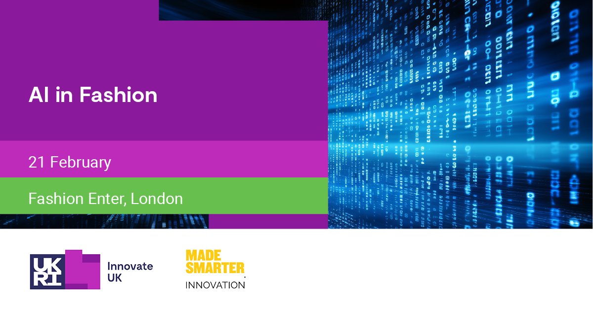 AI is a growing technology which will transform change throughout all fashion industries and manufacturing. Join us to understand how AI can play a part in textile design, recycling and reuse. 

👉 Secure your place: iuk.ktn-uk.org/events/ai-in-f… 

#ArtificialIntelligence #fashion #AI