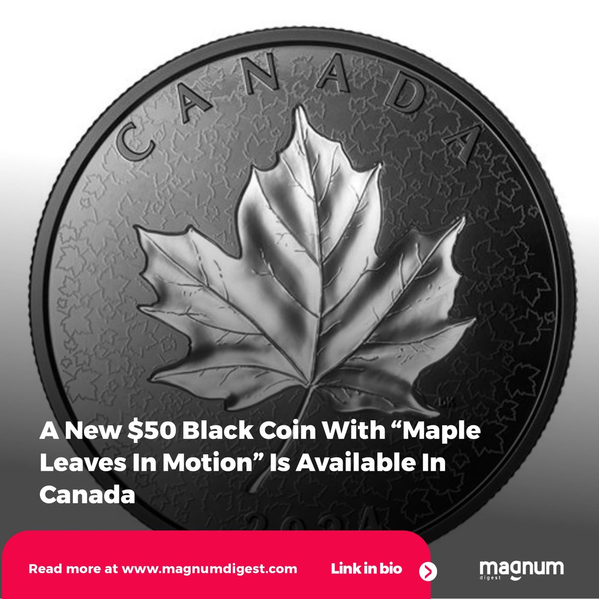 magnumdigestca's tweet photo. Maple Leaves In Motion 🍁. Canada unveils a breathtaking $50 Black Coin: 
https://t.co/8bL1h7GicE

#MapleMagic #CoinCollectors #MagnumDigest https://t.co/5TVF5u7hdt