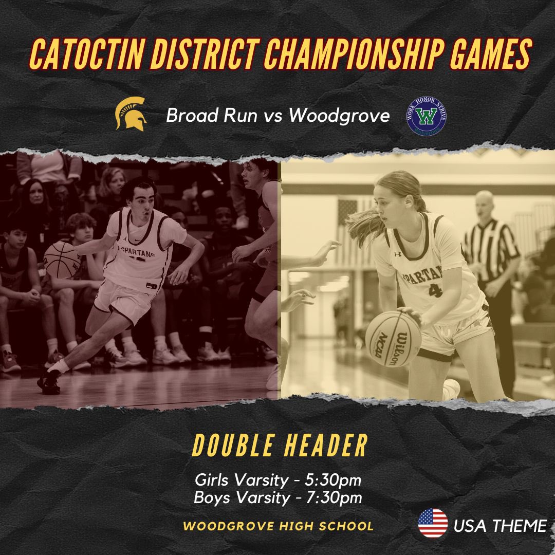 Round 2️⃣ of the Playoffs - for the Catoctin District Championship title! Double Header - Girls at 5:30pm, Boys at 7:30pm at Woodgrove HS. A great night to travel out to cheer them on to bring home the  title! Good Luck Spartans! 

<a href="/BroadRunSports/">Spartans</a> 

📸 : Shelley Larrabee