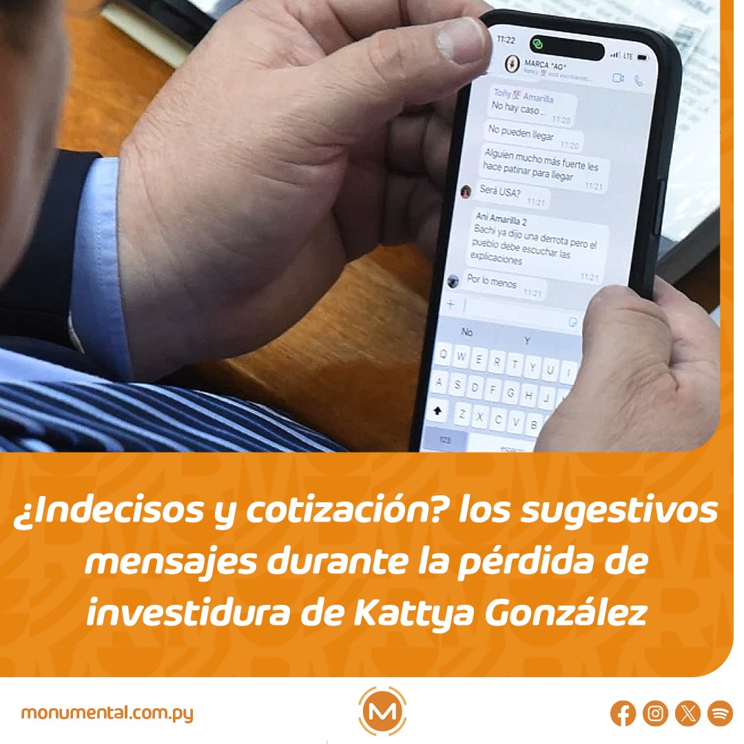 👀¿Indecisos y cotización? los sugestivos mensajes durante la pérdida de investidura de Kattya González

🔸 Durante la sesión exprés en la que terminaron echando a Kattya González, por supuesto uso de influencias, el fotógrafo de <a href="/UltimaHoracom/">Última Hora</a>, pudo captar momentos en lo que el