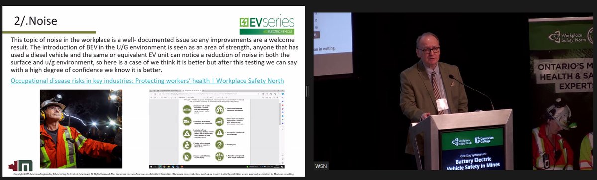 WSN_News's tweet photo. ANTHONY Griffiths, Manager of Business Development at MacLean Engineering, presents on "Environmental Impacts: A Comparative Study on Noise and Air Quality in Diesel and EV Mobile Equipment." View livestream today Feb. 15: https://t.co/eQrUTHYWXM 

#Mining #MiningSafety https://t.co/IGofoabDSe