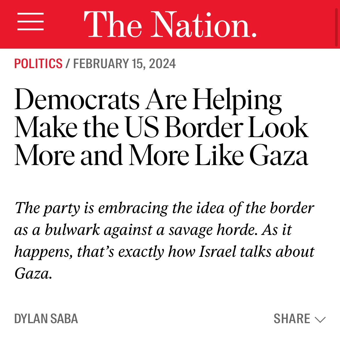 I wrote about the bad immigration bill as a sign that the Gaza war is more likely to be a defining conflict of the 21st century than a hangover from the 20th