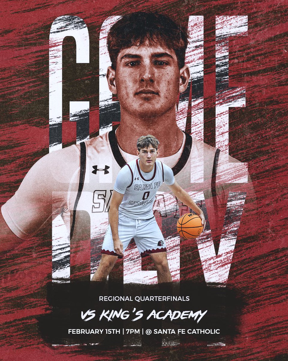🚨 REGIONAL QUARTERFINALS 🚨

Home playoff game tonight, come out and support an incredibly hard working team that truly cares about each other. Special group!

🗓️ Thursday, February 15th

🆚 The King’s Academy (21-7)

⌚️ 7:00 PM

📍 Santa Fe Catholic High School

🎟️ $9