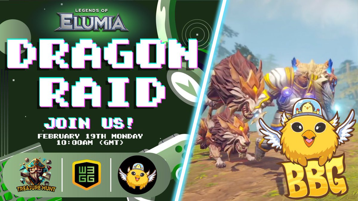 treasurehunt888's tweet photo. 🎮 Ahoy, digital pioneers! On Feb 19 at 10AM GMT, gear up for an evening of wonders for a Dragon Raid , hosted by the incredible @_iamBirdBrain . 

🚀 Whether you seek camaraderie, laughter, or unforgettable gaming moments, this is the place to be. https://t.co/0bmPfPgdYQ