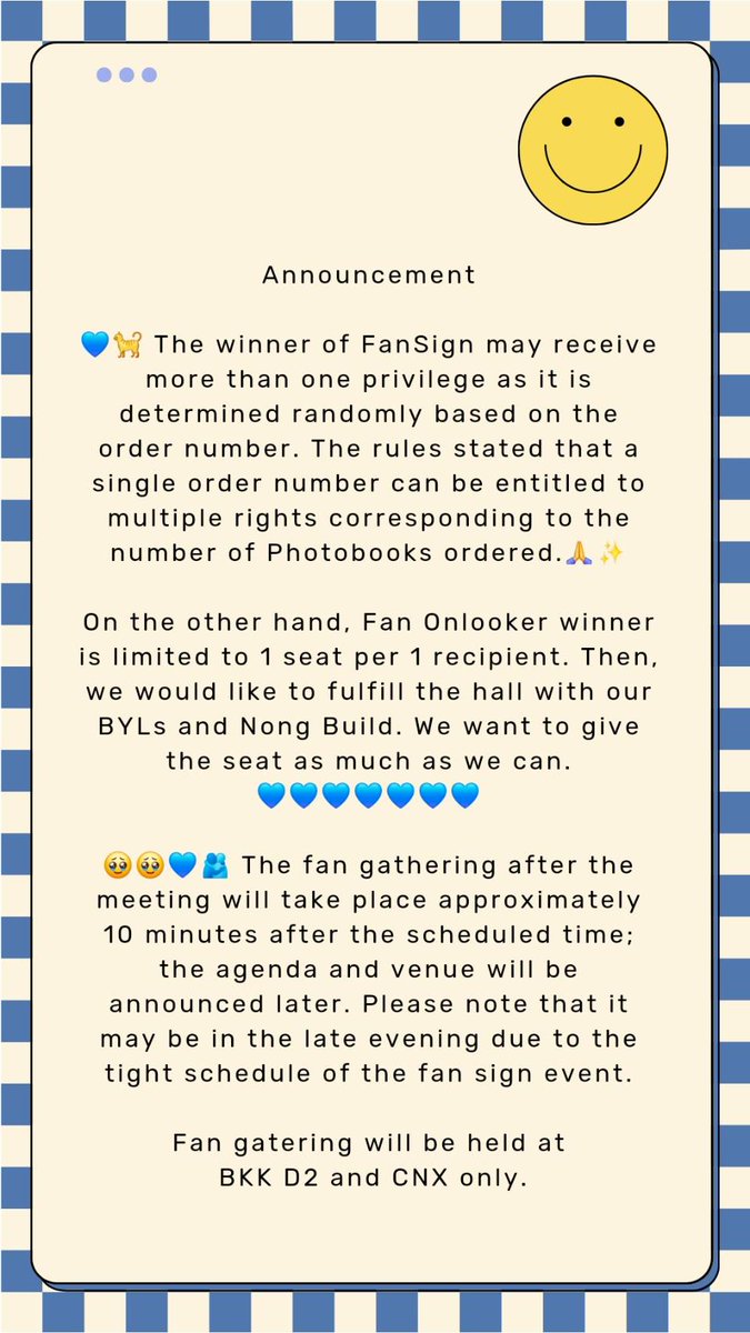 ประกาศเพิ่มเติมนะคะ ชาวบียัวร์ทุกคน💙✨️

พี่เลิฟสัญญาจะพาน้อนบิวมาเจอทุกคนอีกแน่นอน ไม่ใช่งานเดียวด้วยน้าาา 

Announcement for Fansign event ~ 💙✨️
P'Luve promised to bring Nong Biu to see you all again. 🫂💝😊

#BEYOURLUVEFANSIGN2024 
#beyourluve 
#BuildJakapan