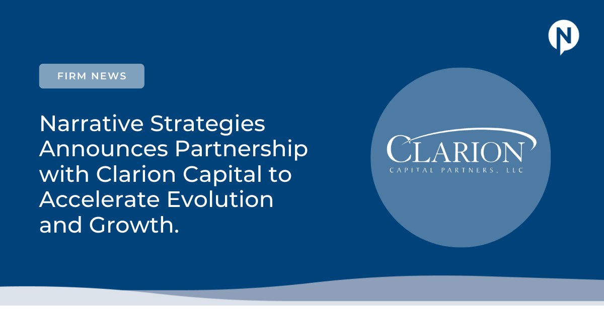 We are thrilled to announce that Narrative has accepted a strategic investment from Clarion Capital Partners. This will accelerate our growth and ability to add new capabilities, talent, technology, and more. We could not be more excited about the opportunities ahead.