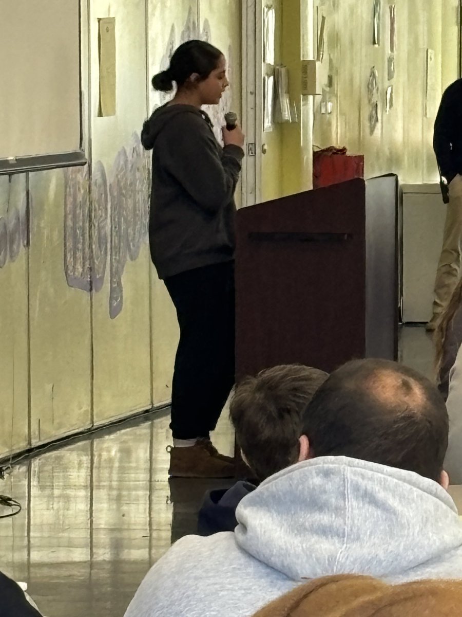 Great job by 8th grader Kiana speaking at the ⁦<a href="/PCISFalcon/">PCIS</a>⁩ 6th grade honors breakfast, delivering a message about getting involved and enjoying the middle school experience