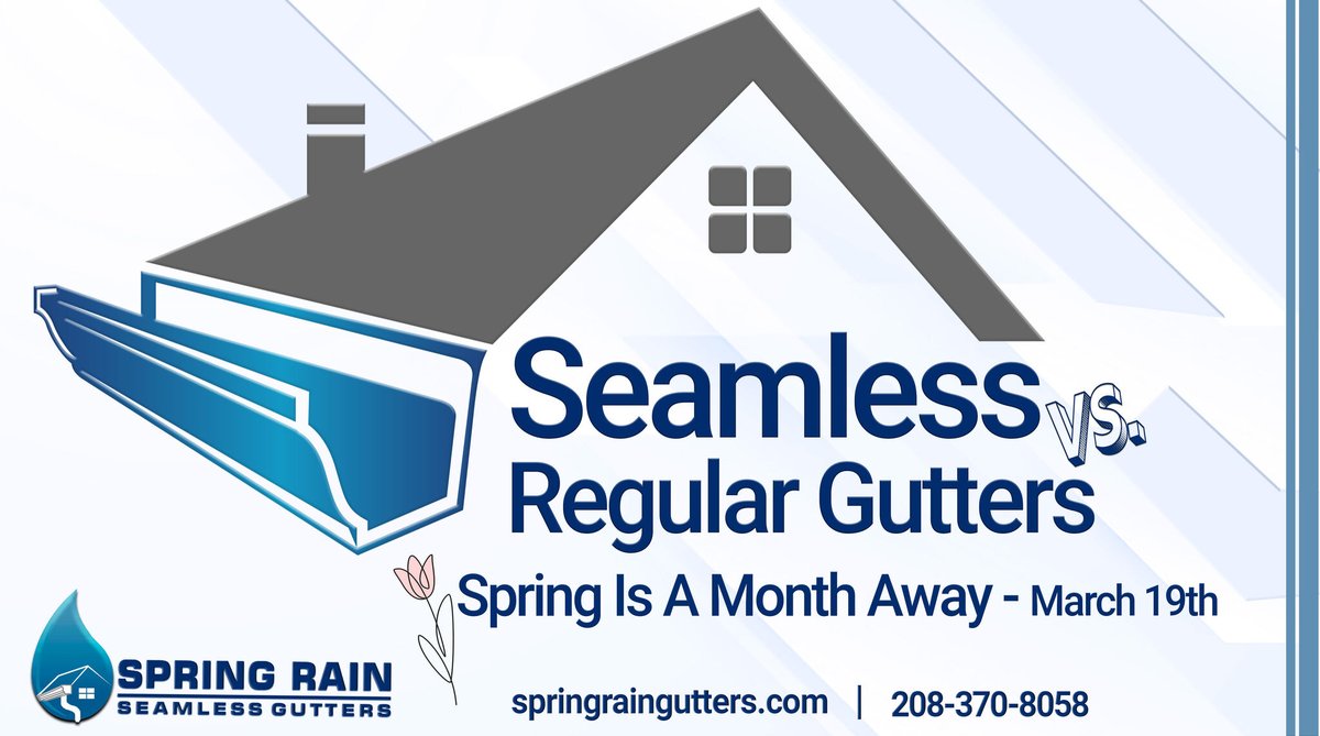 SpringGutters's tweet image. 🌸 Spring's almost here! 🏡 Ready for April showers? Choose wisely:
🔄 Regular Gutters: Risk leaks & clogs
🌟 Seamless Gutters: Say no to leaks!
Upgrade now for a dry, worry-free season! ☔️
208-370-8058
bit.ly/3qPdrpr
#SpringRainGutters #SeamlessVsRegular