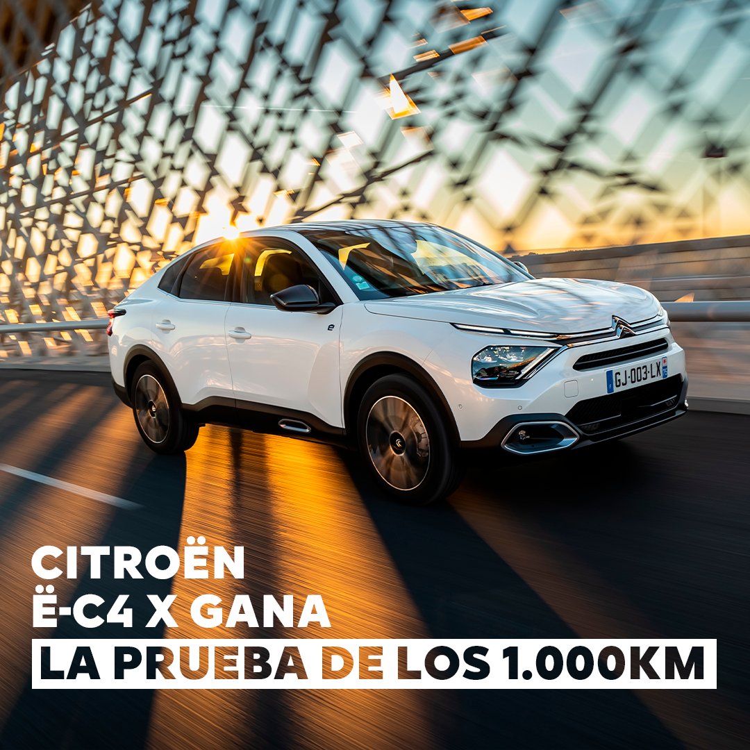 El Citroën ë-C4 X deja atrás a sus competidores y finaliza primero en la prueba de 1.000 km realizada por el grupo independiente UTAC. Esto confirma su posición como referente entre los vehículos eléctricos 🥇