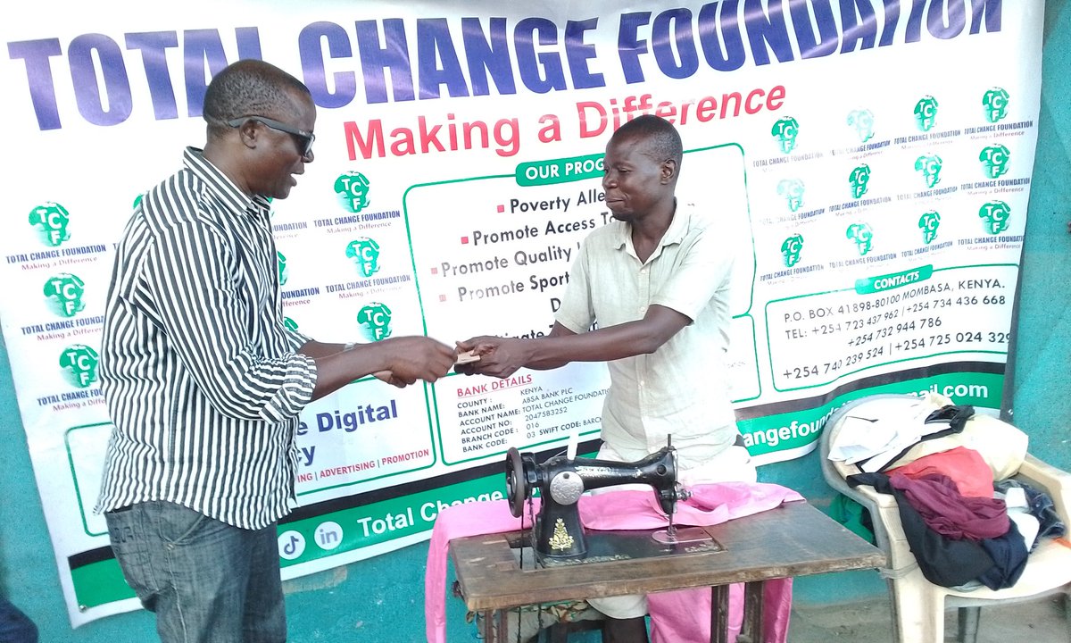 Total Change Foundation- TCF (@totalchangefoun) on Twitter photo TCF team led by the Founder & Executive Director Hon.Samson Gor were Honored to Distribute Small Business Relief Grants in Kenya,Mombasa County.
For Partnership & Support:
Tel:+254 723 437 962,732 944 786,740 239 524, totalchangefoundation@gmail.com
TCF- Making a difference. TCF team led by the Founder & Executive Director Hon.Samson Gor were Honored to Distribute Small Business Relief Grants in Kenya,Mombasa County.
For Partnership & Support:
Tel:+254 723 437 962,732 944 786,740 239 524, totalchangefoundation@gmail.com
TCF- Making a difference.