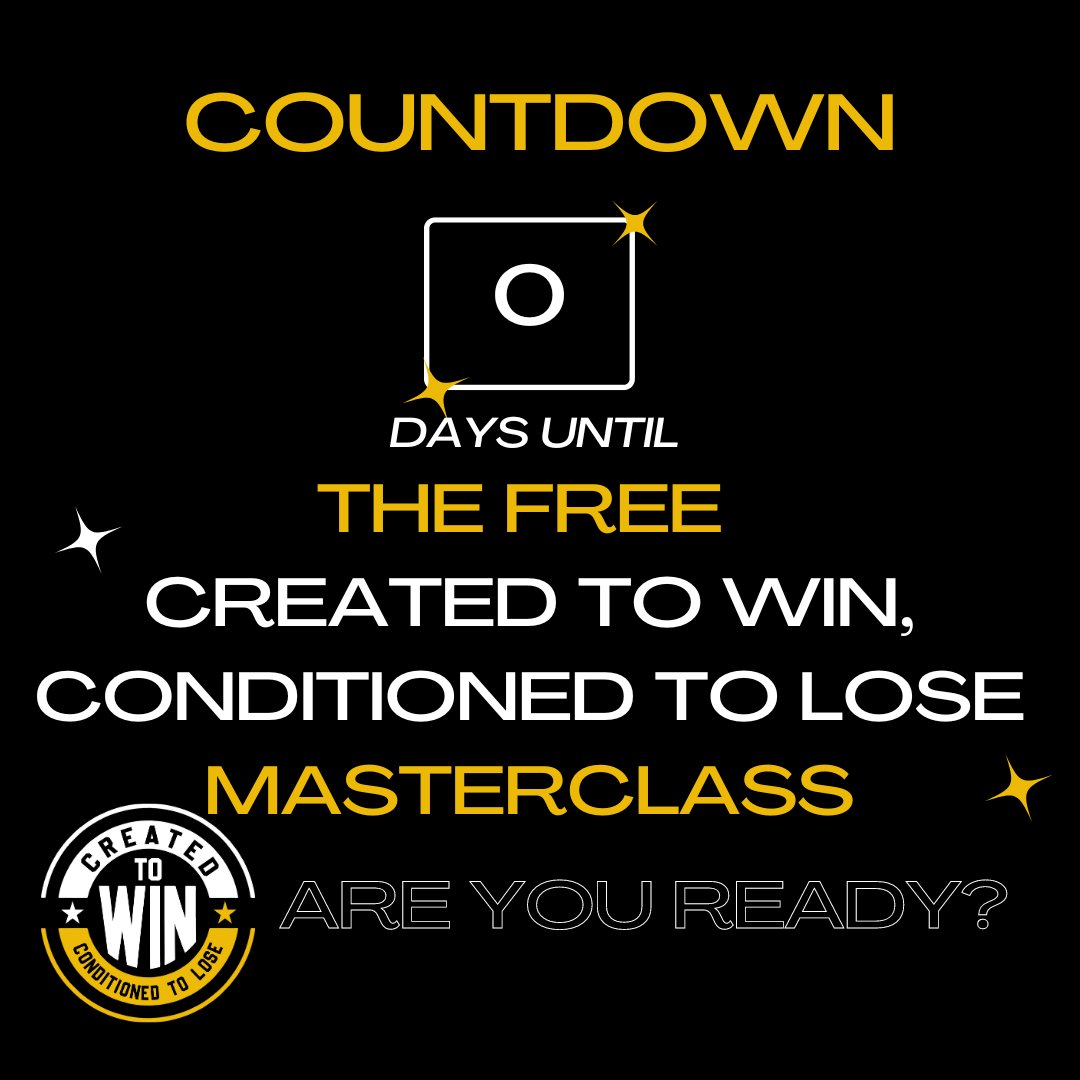 DrDBuckingham's tweet photo. Today's the day! 🌟 Join us for the FREE Online Created To Win, Conditioned To Lose Masterclass TONIGHT at 7 PM EST. 

Click here ➡️ https://t.co/8fT2yc9Ise to register!

#CreatedToWinConditionedToLose #DrDwayneBuckingham #TheERDoctor #CreatedToWinWebinar #TheBestIsYetToCome https://t.co/AEIrKYxSE4