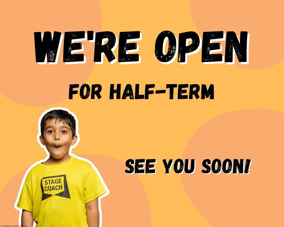 Stagecoach Saffron Walden is OPEN for February half-term! Our classes will continue as normal over the break and we look forward to seeing you for more Stagecoach fun! 🧡
