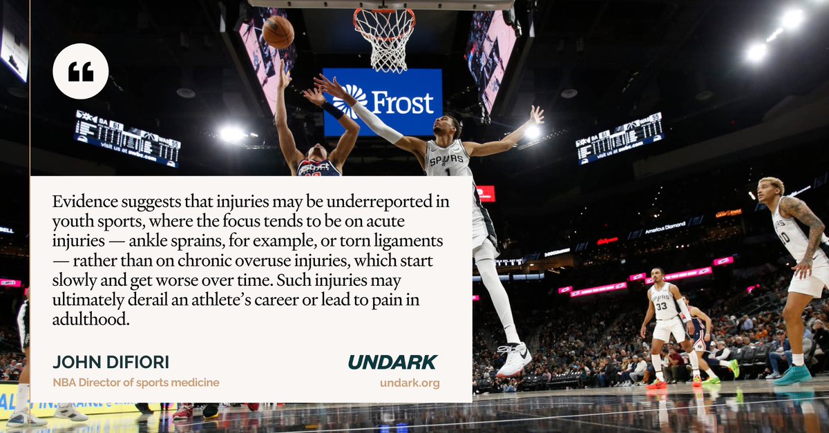 Elite basketball puts a lot of strain on the body, and in the NBA, injuries are on the rise. An uptick in injury may be occurring among younger amateur players, too. 🔗: bit.ly/4977oAZ