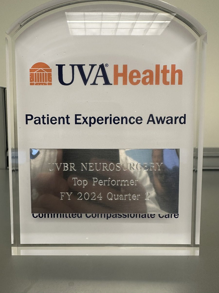 Delighted to receive this award today. I have a great team in UVA neurosurgery and Gamma Knife.