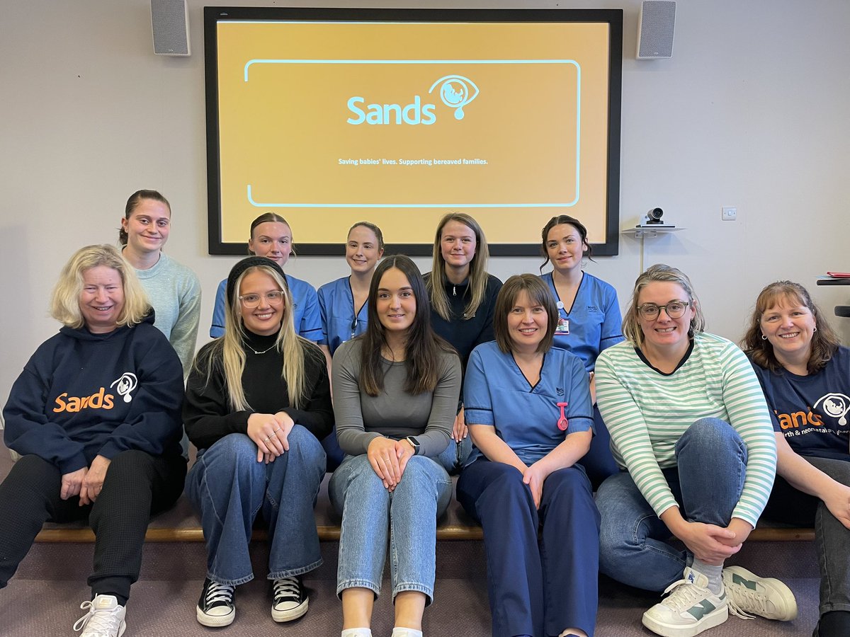 Back at AMH today to speak to recent midwifery and nurse graduates about Sands and the importance of good bereavement. Thank you to Amber - Practice Educator @NHSGrampian for giving us the opportunity to do this.