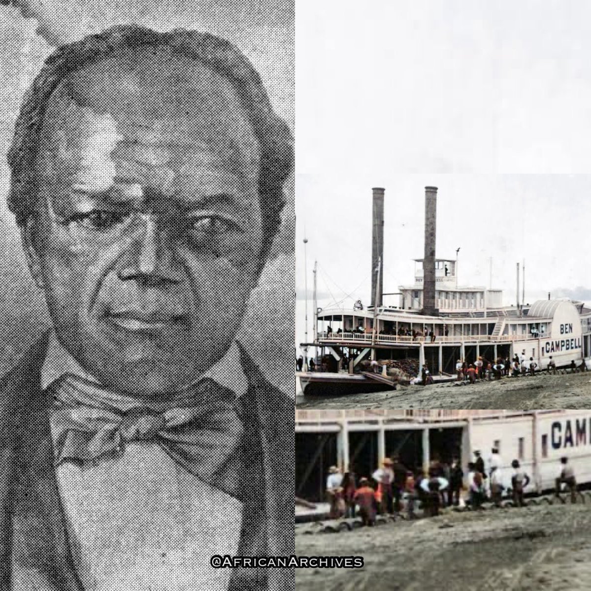 In 1847, Missouri banned education for black people. John Berry Meachum went ahead and equipped a steamboat with a library, desks, chairs and opened a 'Floating Freedom School'. #blackhistorymonth A THREAD!